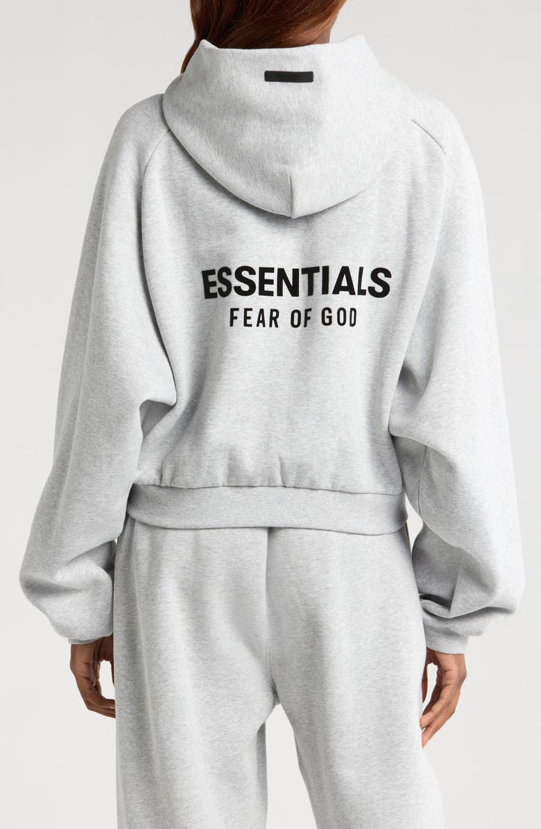 Fear of God Essentials Cotton Blend Fleece Crop Hoodie, Alternate, color, 