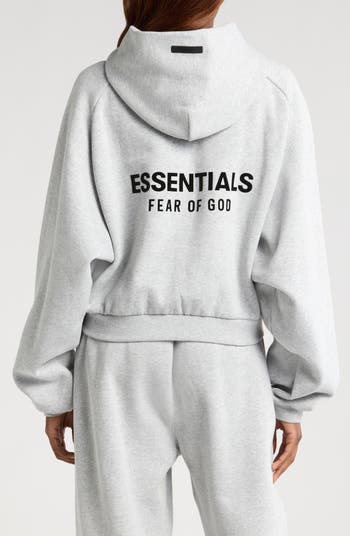 Cotton Blend Fleece Crop Hoodie
