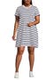  Ivory/Deep Sea Spaced Stripe