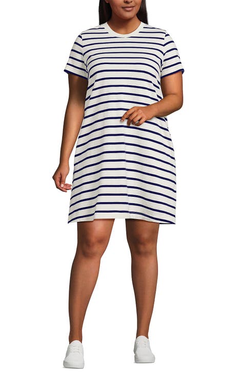 Cotton Jersey Crew Neck T Shirt Dress