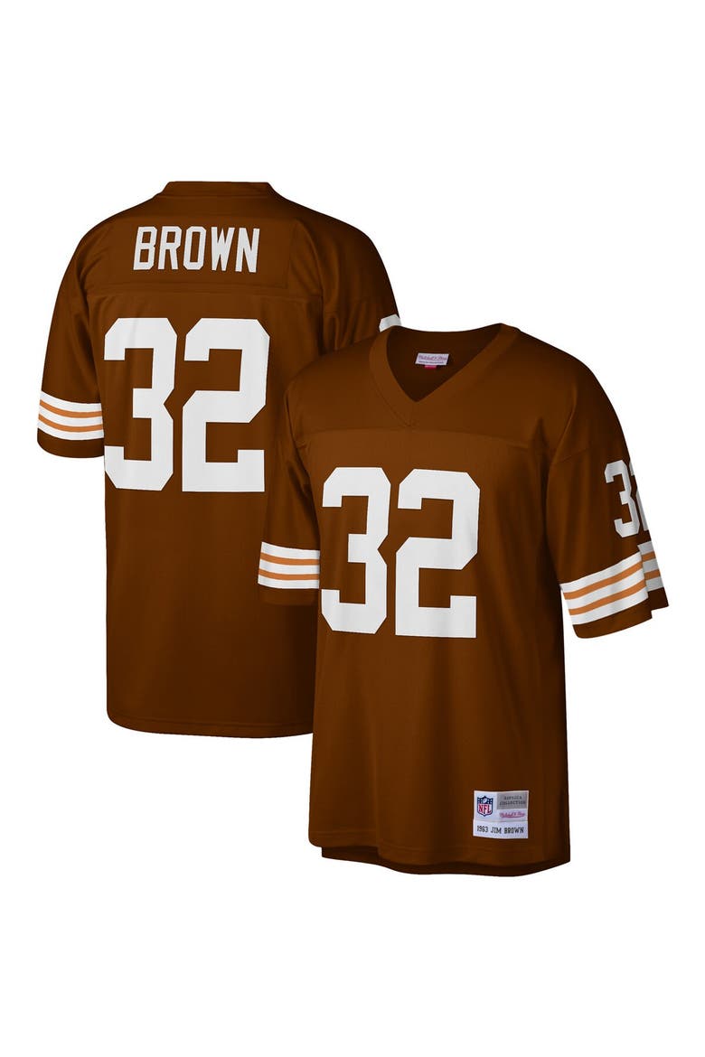 Men's Mitchell & Ness Jim Brown Brown Cleveland Browns Legacy Replica Jersey, Main, color, Brown