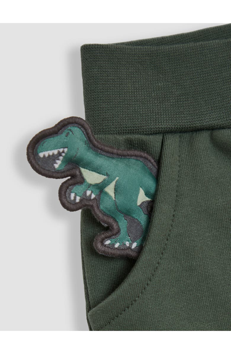 JOJO MAMAN BEBE Kids' Roar Dinosaur Appliqué Cotton Joggers, Alternate, color, Khaki