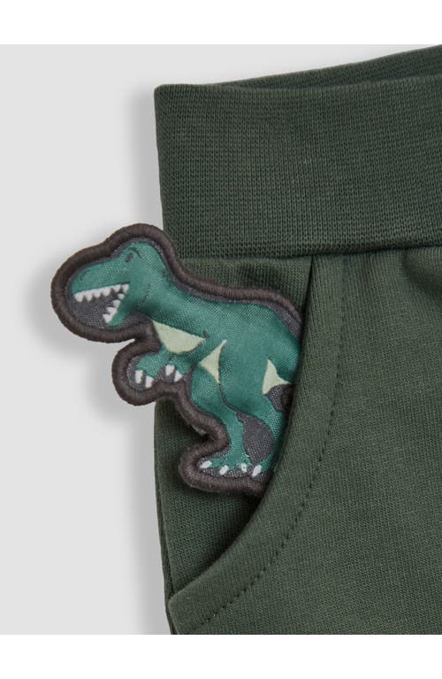Jojo Maman Bébé Jojo Maman Bebe Kids' Roar Dinosaur Appliqué Cotton Joggers In Brown