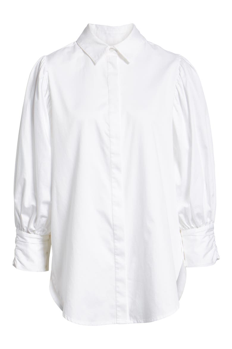 Full Sleeve Button Through Shirt (Nordstrom Exclusive), Alternate, color, WHITE
