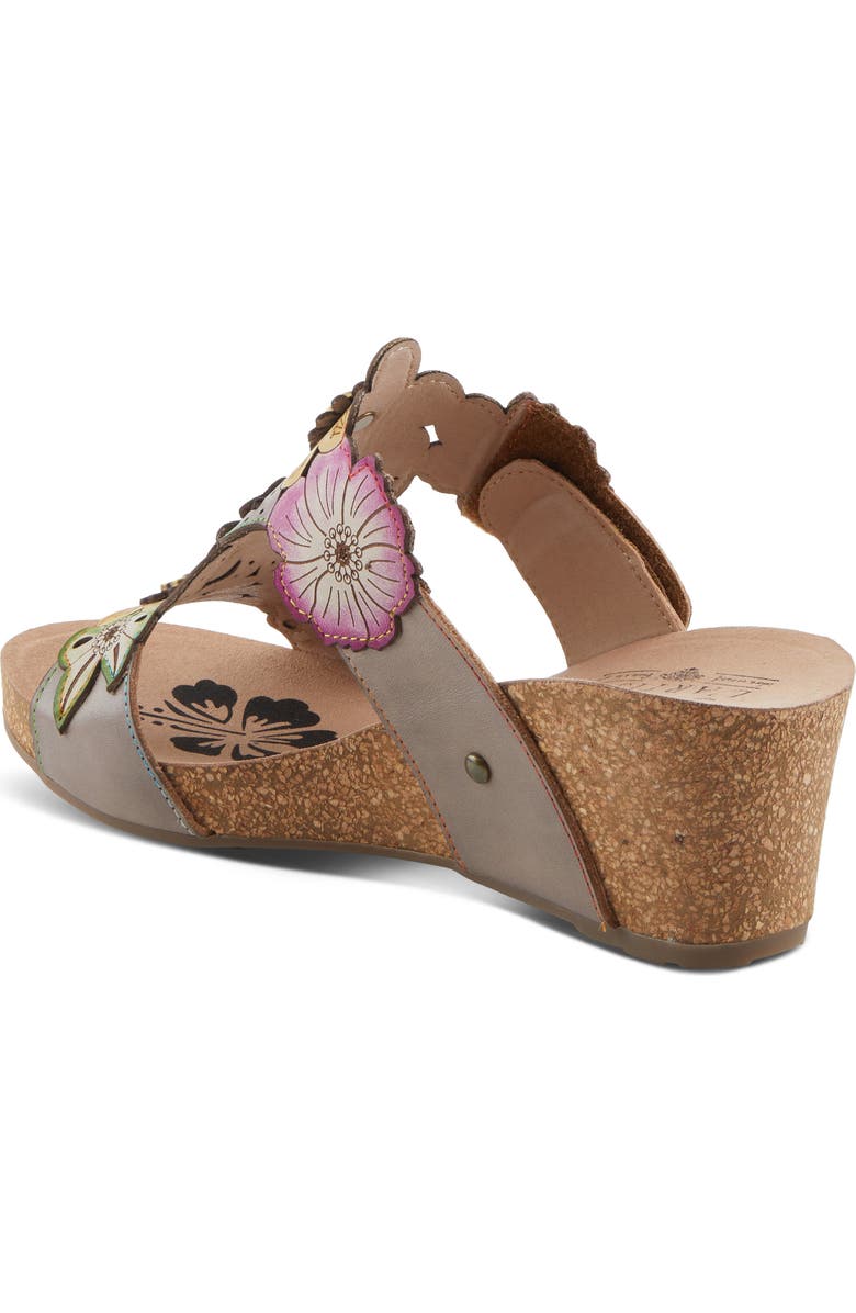 L'Artiste by Spring Step Prettypetals Platform Wedge Slide Sandal, Alternate, color, Grey Multi