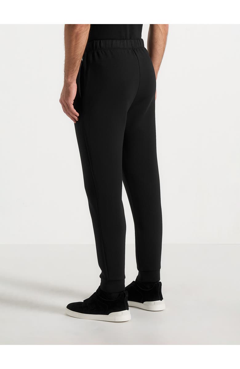 Manière De Voir Neoprene Minimal Tapered Fit Cuffed Joggers, Alternate, color, Black