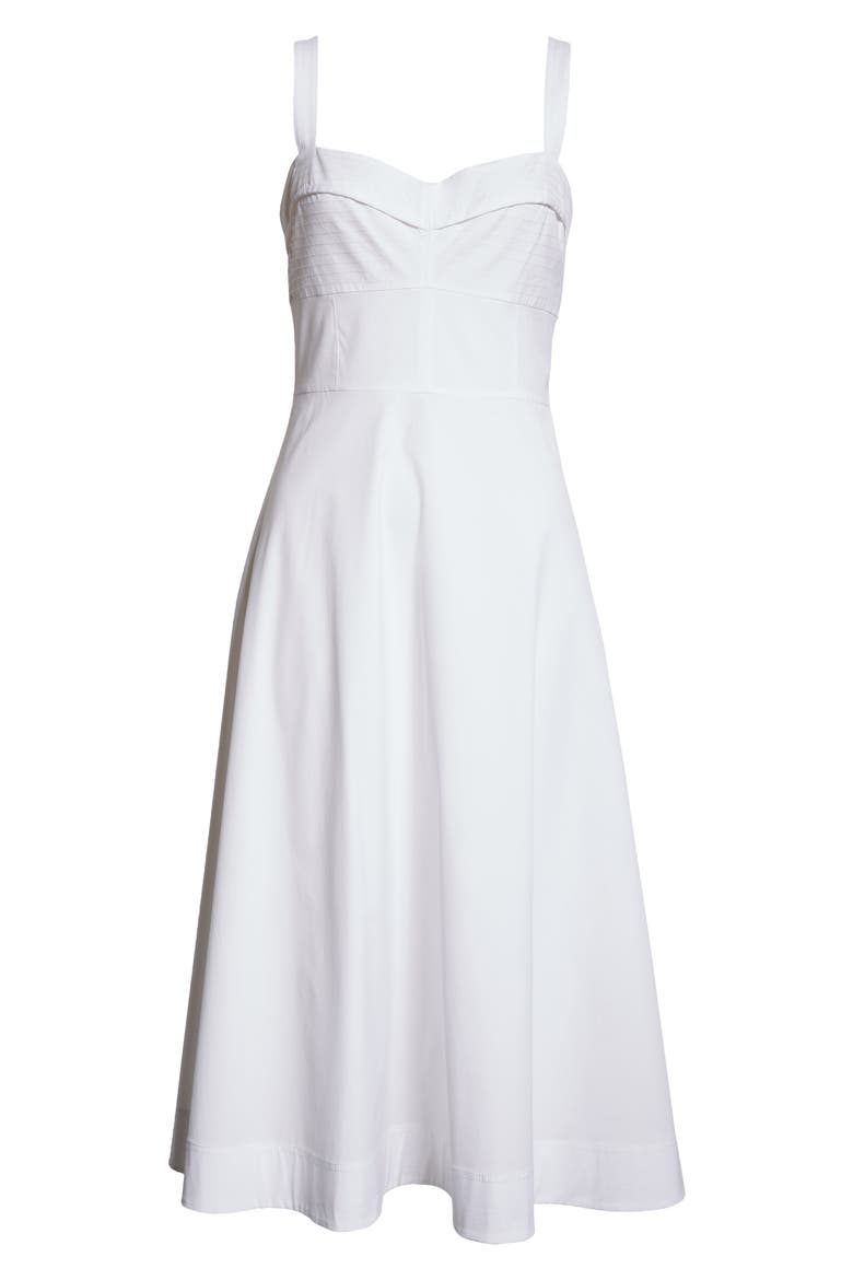 Aila Cotton Blend Midi Sundress, Alternate, color, WHITE