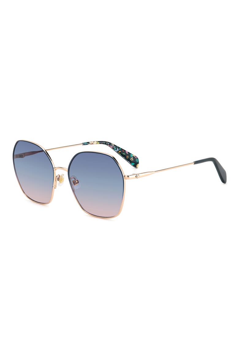 kenna 57mm square sunglasses, Alternate, color, BLUE/ BLUE GRAD PINK