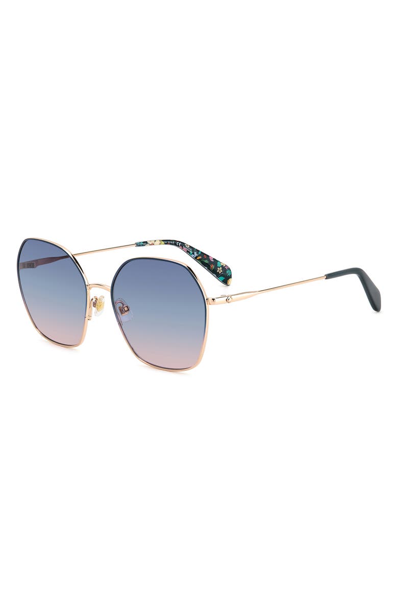 Kate Spade New York kenna 57mm square sunglasses, Alternate, color, Blue/ Blue Grad Pink