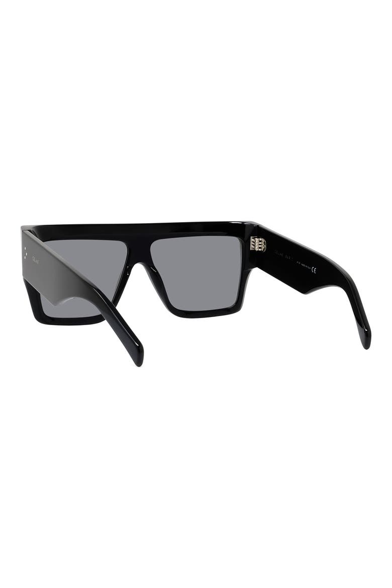 Bold 3 Dots Square Sunglasses, Alternate, color, SBLK/SMK
