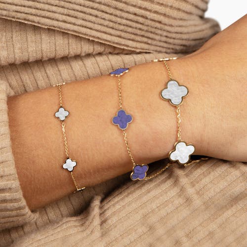 The Lovery Fine Jewelry Small Amethyst Clover Bracelet In Purple