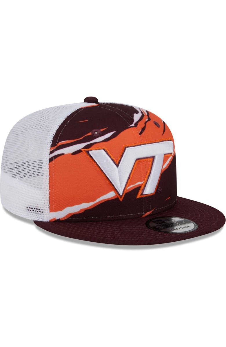 New Era Men's New Era Maroon Virginia Tech Hokies Tear Trucker 9FIFTY Snapback Hat, Alternate, color, Maroon