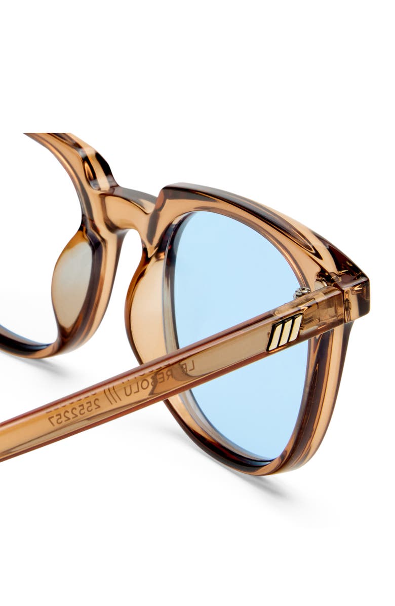 Le Specs Le Resolu 51mm D-Frame Sunglasses, Alternate, color, Barley / Sky Blue Tint