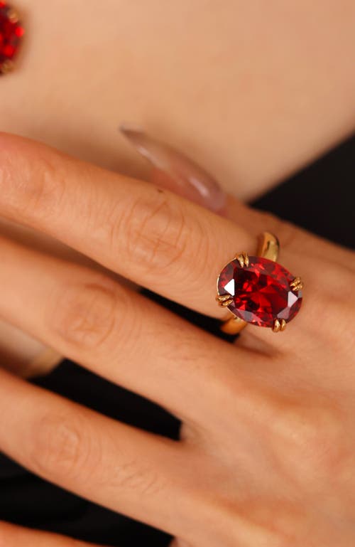 Rc Retro Chic Cherry Glow Ring In Gold
