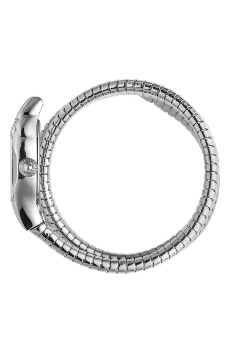 Just Cavalli Snake Wraparound Bracelet Watch, 22mmSnake Wraparound Bracelet Watch,, Alternate, color, Silver