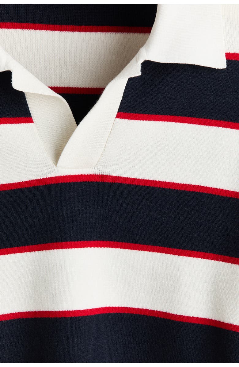 H&M Relaxed Fit Polo Shirt, Alternate, color, Navy Blue/Striped