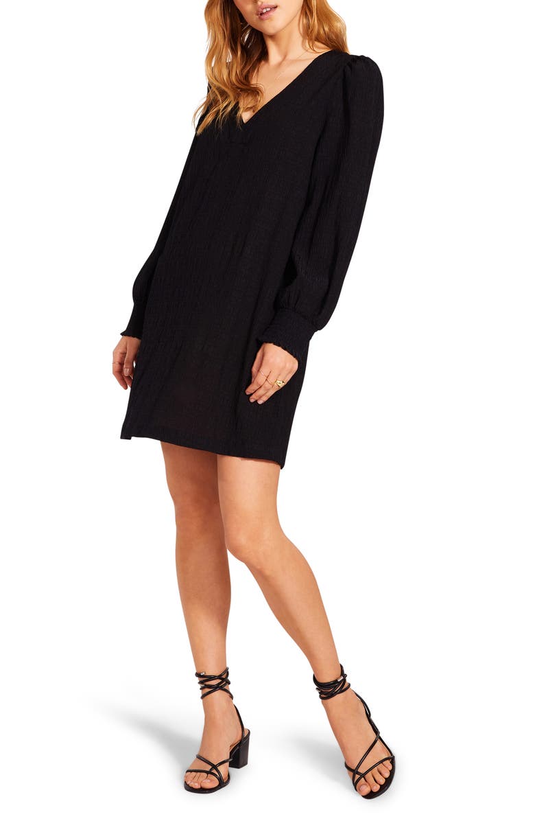 Steve Madden BB Dakota x Steve Madden Ruston Textured Long Sleeve Shift Minidress, Alternate, color,