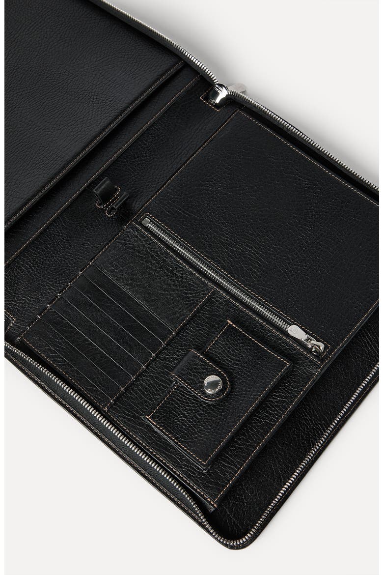 Grained calfskin document holder, Alternate, color, Black