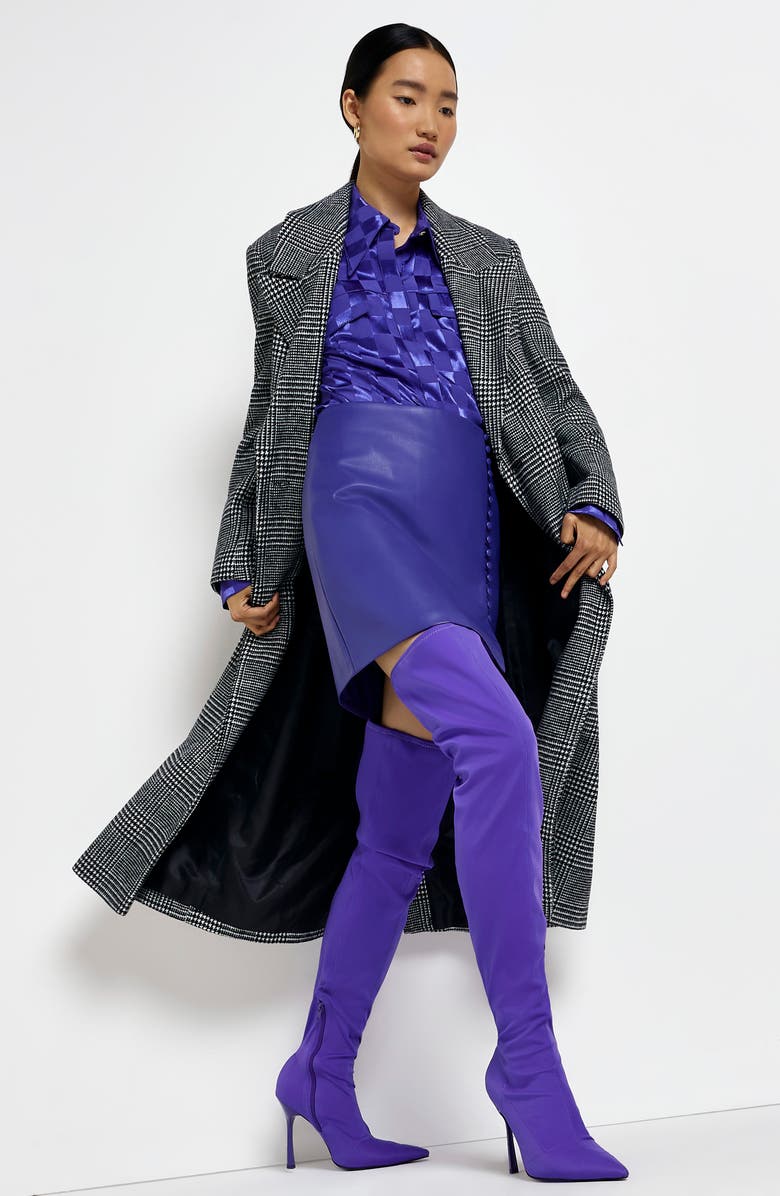 River Island '80s Straight Double Breasted Coat, Alternate, color, 