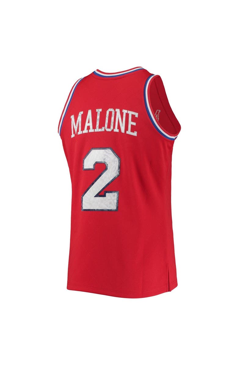 Mitchell & Ness Men's Mitchell & Ness Moses Malone Red Philadelphia 76ers 1982/83 Hardwood Classics NBA 75th Anniversary Diamond Swingman Jersey, Alternate, color, 