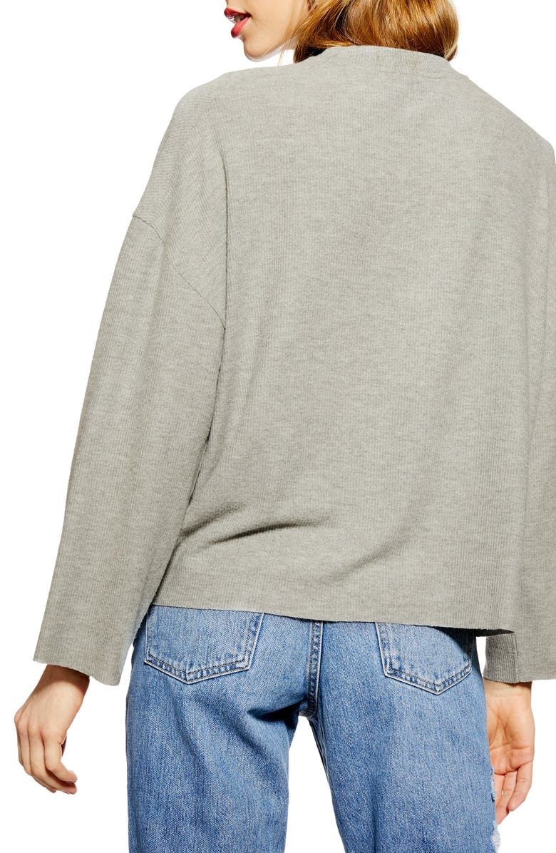 Topshop Super Soft Ribbed Sweater, Alternate, color, 