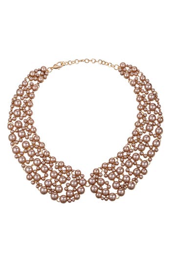 Eye Candy Los Angeles Diana Iridescent Collar Necklace In Taupe