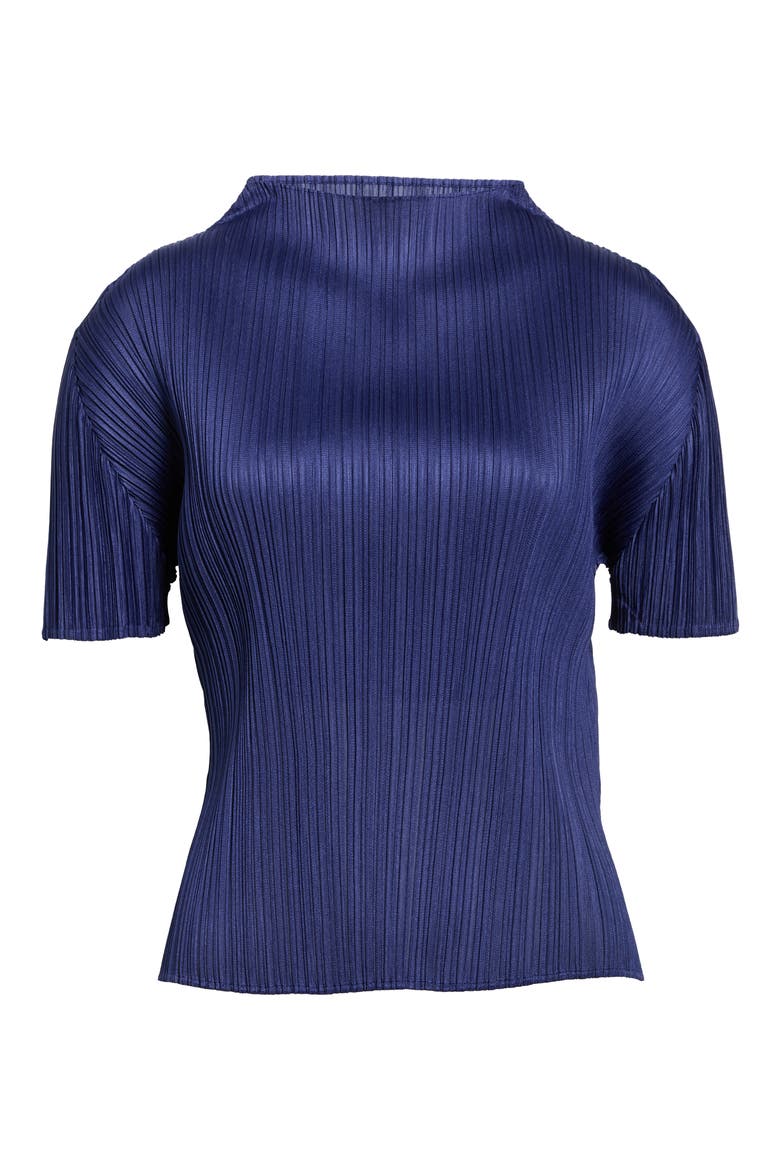 Monthly Colors September Pleated Short Sleeve Top, Main, color, NAVY BLUE
