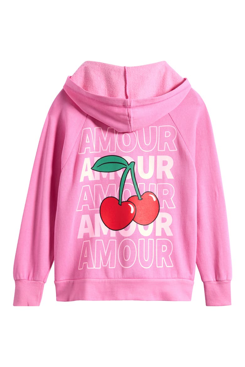 Kids' Amour Oversize Full Zip Hoodie, Alternate, color, WASHED PINK