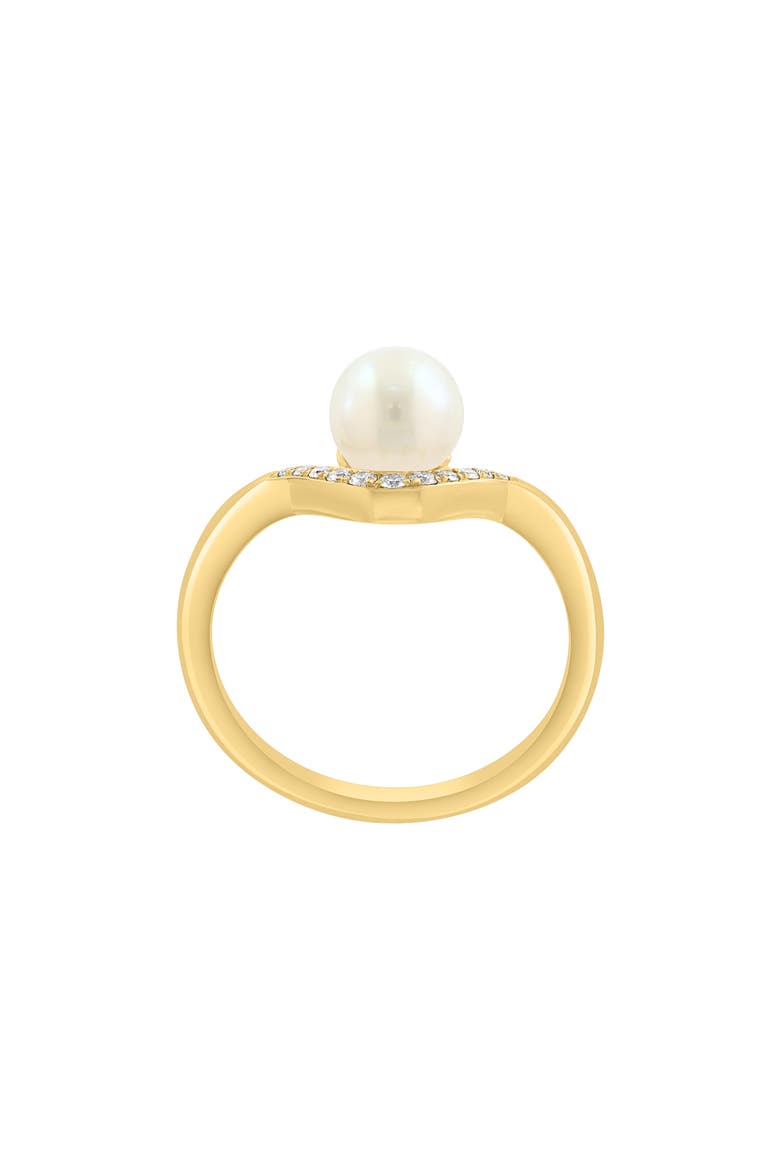 Diamond & Freshwater Pearl Ring, Alternate, color, WHITE