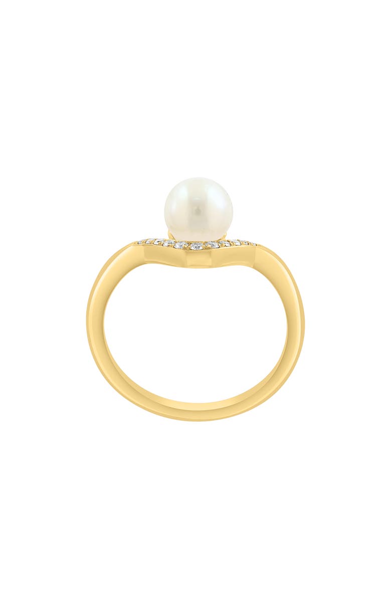 EFFY Diamond & Freshwater Pearl Ring, Alternate, color, White
