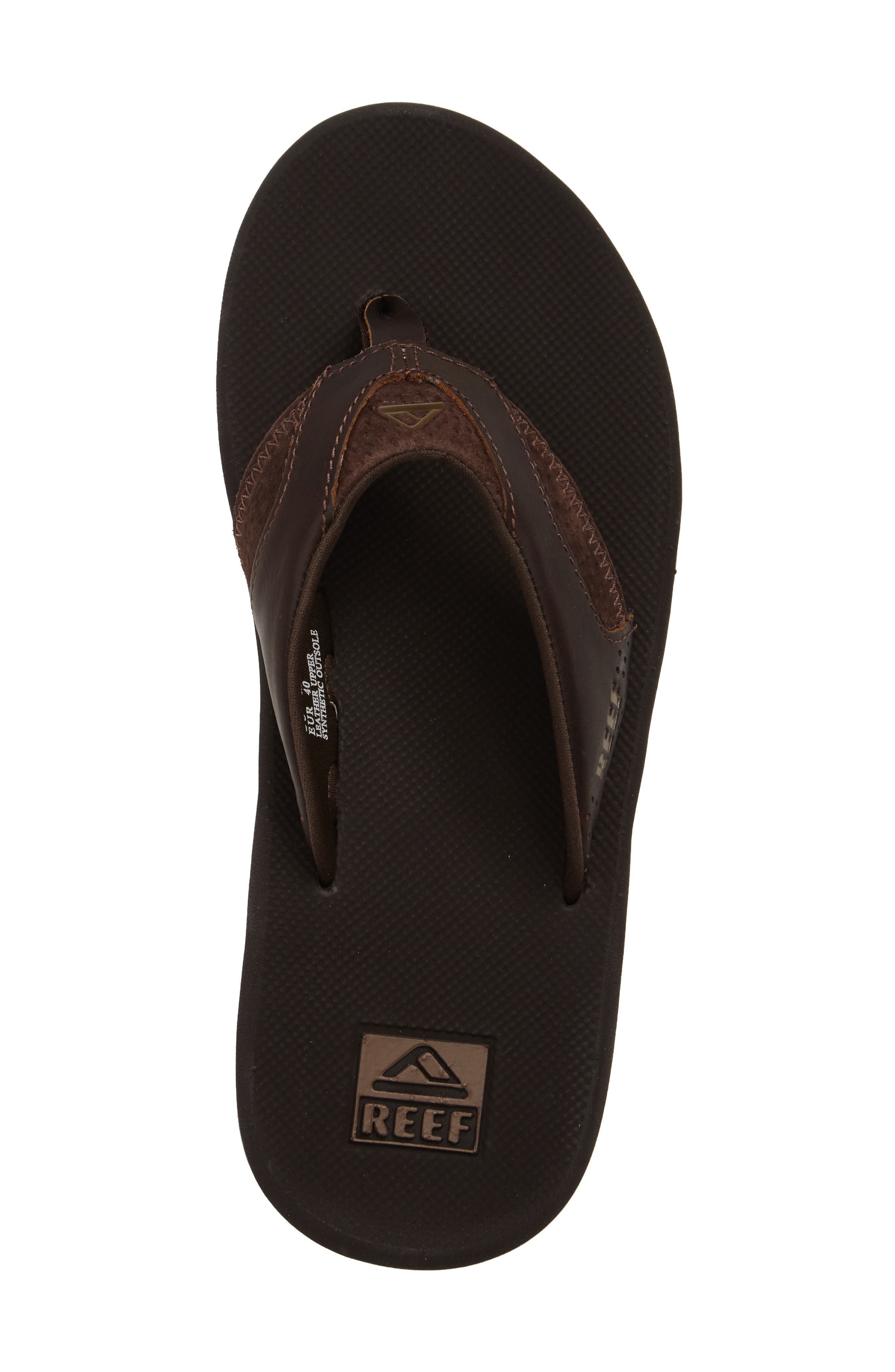 'Fanning Leather' Flip Flop, Alternate, color, BROWN LEATHER