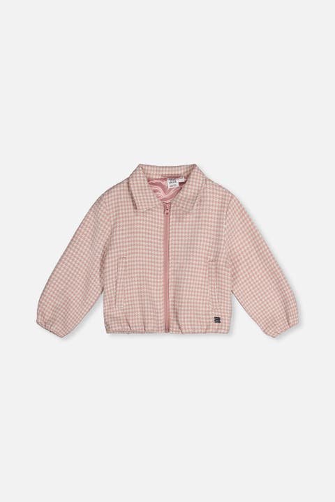 Houndstooth Preppy Lightweight Bomber Jacket
