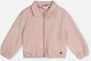 Deux par Deux Houndstooth Preppy Lightweight Bomber Jacket