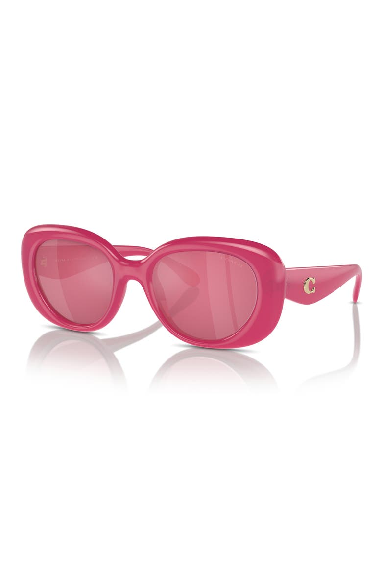 53mm Round Sunglasses, Alternate, color, PINK
