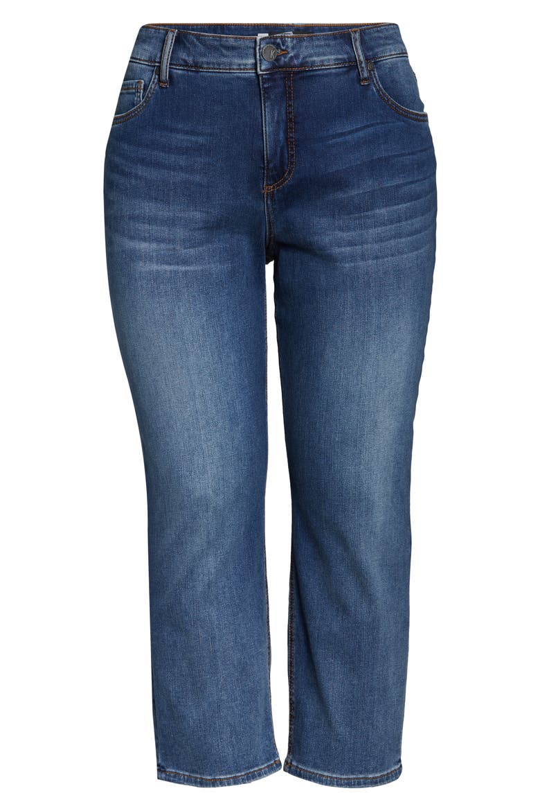KUT from the Kloth Elizabeth High Waist Straight Leg Crop Jeans, Alternate, color, ALPINIA