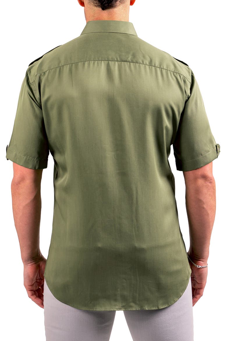 Munich Resistance0173 Short Sleeve Button-Up Shirt, Alternate, color, GREEN