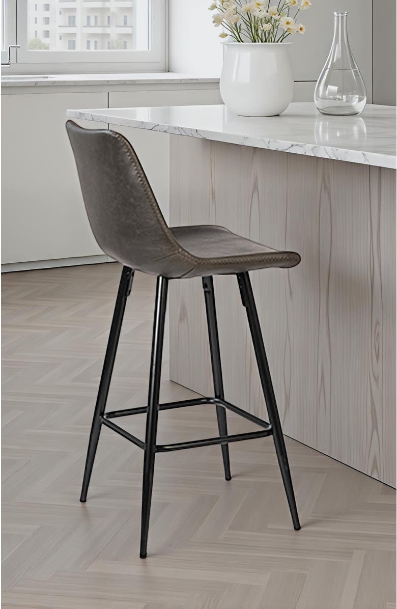 Dovetail Furniture Rhodes Upholstered Counter Stool, Alternate, color, Black