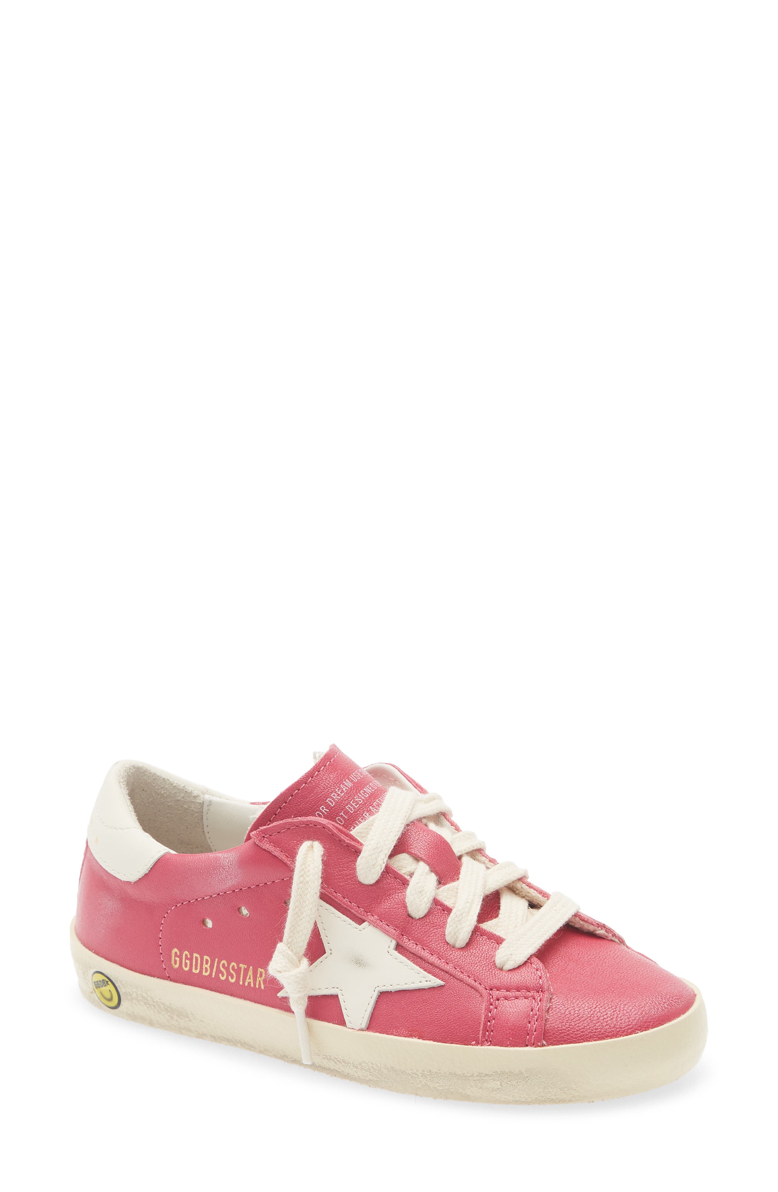 Kids' Super-Star Sneaker, Main, color, HOT PINK/ CREAM