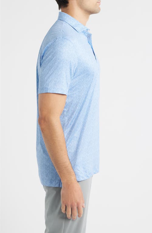 Johnnie-o Popping Tops Beverage Opener Print Featherweight Performance Polo In Blue