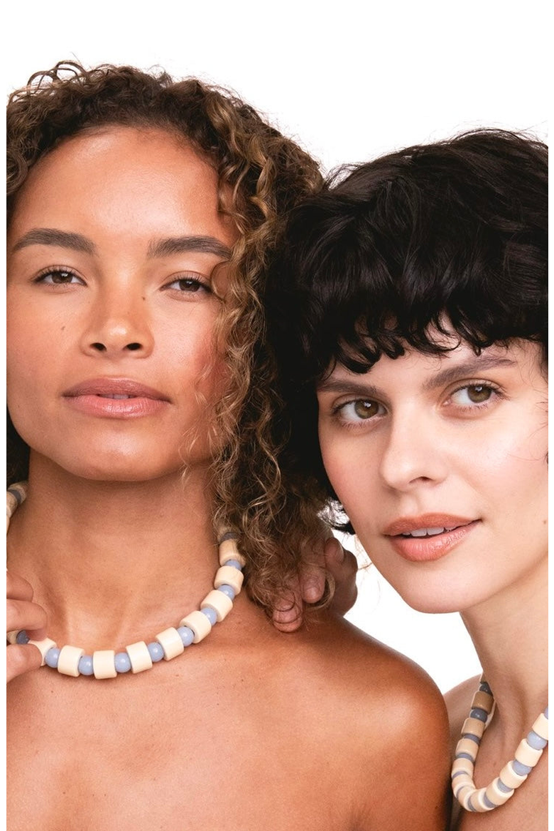 Bead Two Sundry Necklace, Alternate, color, Crepe & Blue Lace Agate
