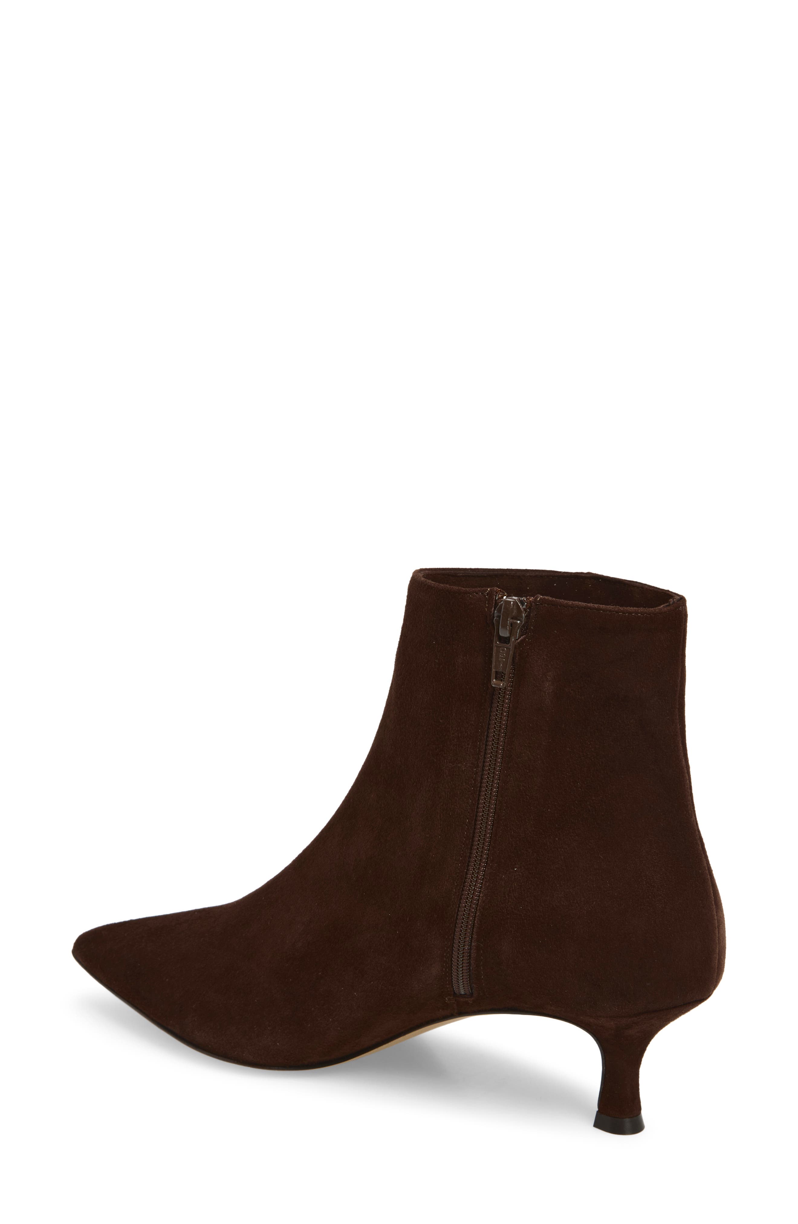 Nerina Pointed Toe Bootie, Alternate, color, DARK BROWN SUEDE