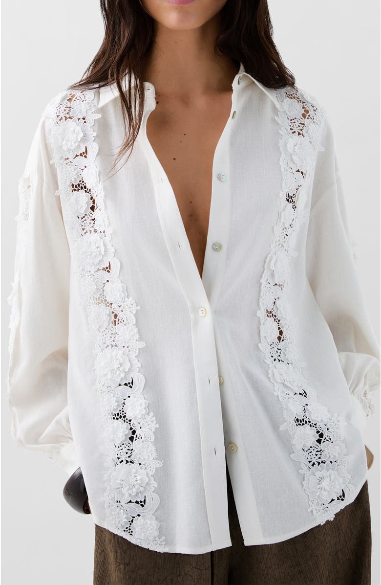 Scalpers Lace Shirt, Main, color, White