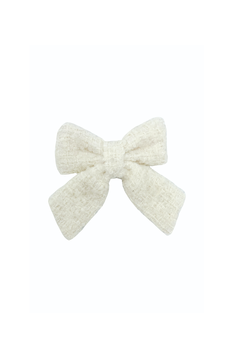 Bits & Bows Boucle Girls' Hair Bow Barrette, Main, color, White