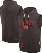 Nike Men's Nike Brown Cleveland Browns Sideline Performance Sleeveless Pullover Hoodie