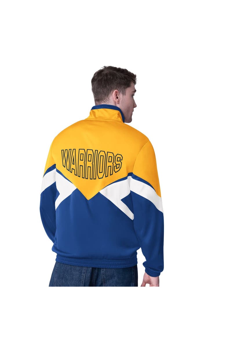 STARTER Men's Starter Gold/Royal Golden State Warriors Rush Applique Full-Zip Track Jacket, Alternate, color, Gold