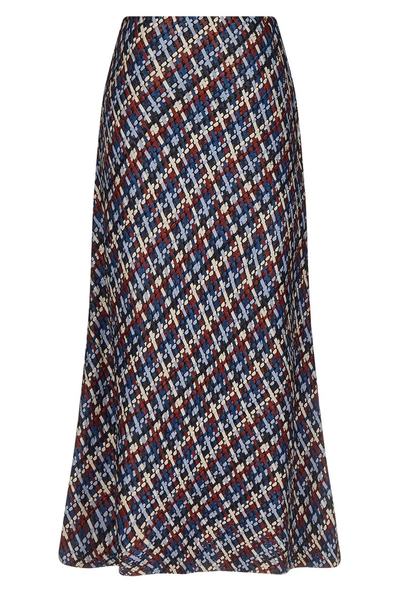 Leather A-Line Skirt, Alternate, color, BLUE MULTI