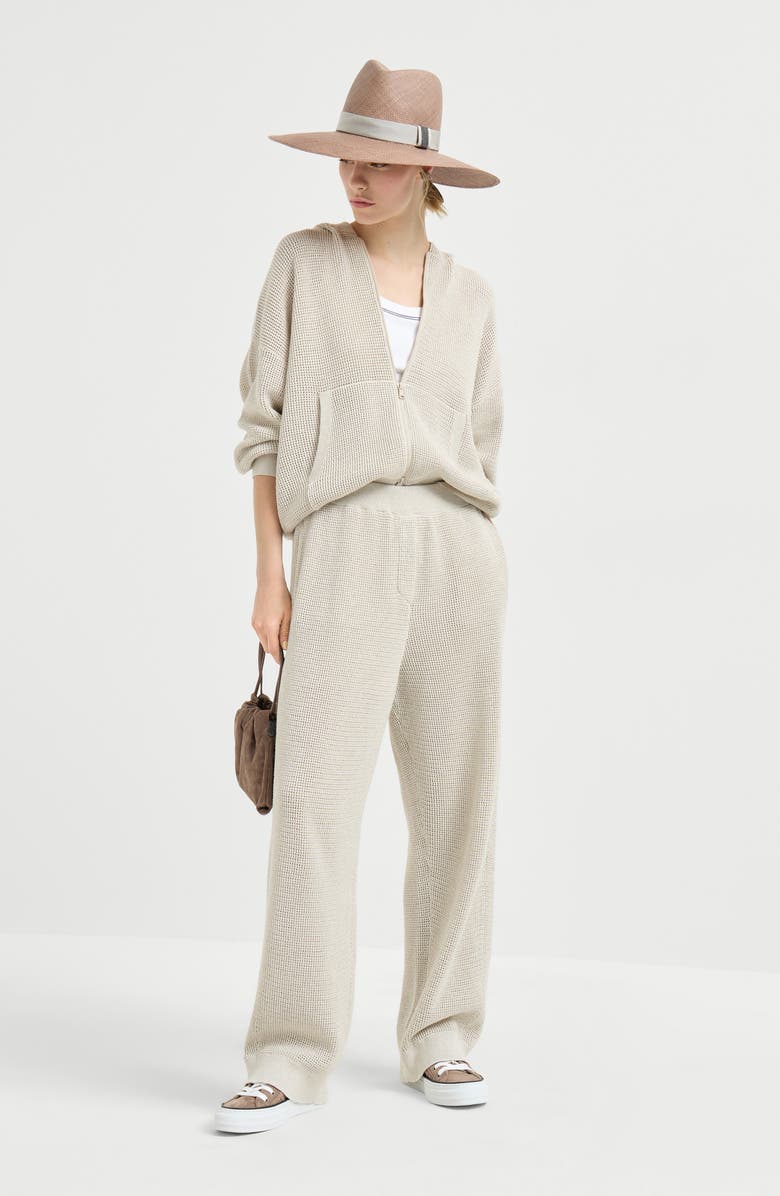 Brunello Cucinelli Sparkling net sweatshirt, Alternate, color, Oat