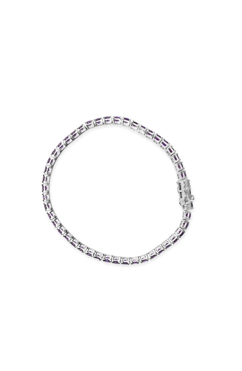 Haus of Brilliance .925 Sterling Silver 7 3/8 Ctw Created Purple Amethyst Tennis Bracelet, Alternate, color, White