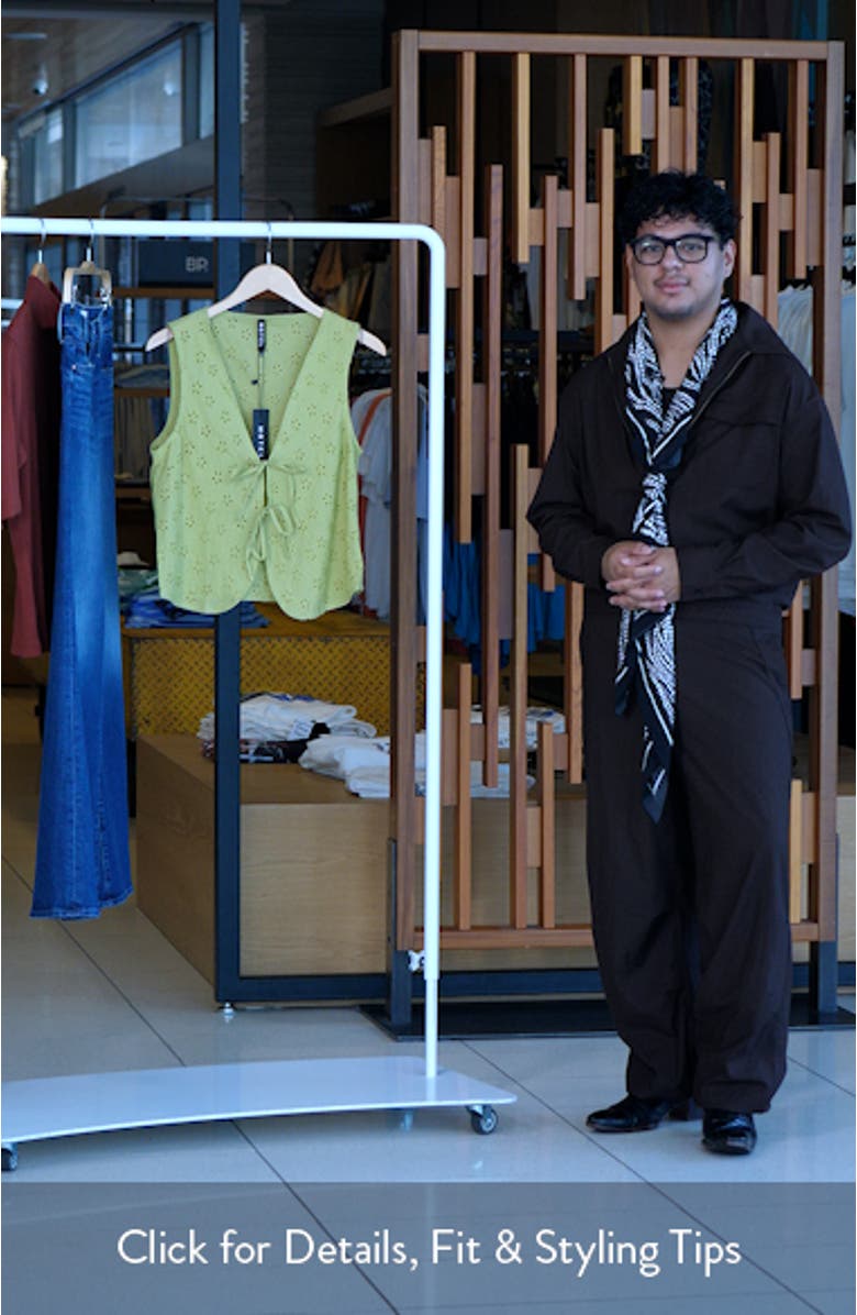 Kayve Eyelet Embroidered Tie Front Cotton Top, sales video thumbnail