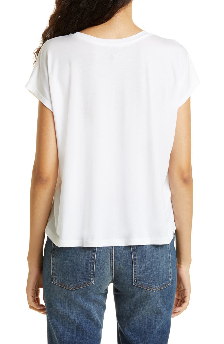 Eileen Fisher Crewneck Boxy Stretch Jersey T-Shirt, Alternate, color, White